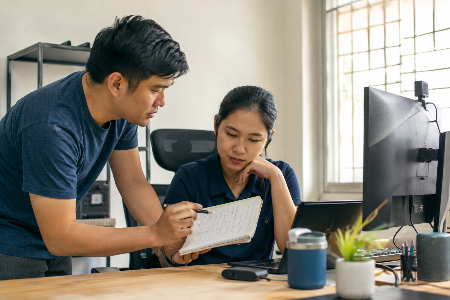 Coach quality with work samples in a Philippines-based remote team editorial photograph