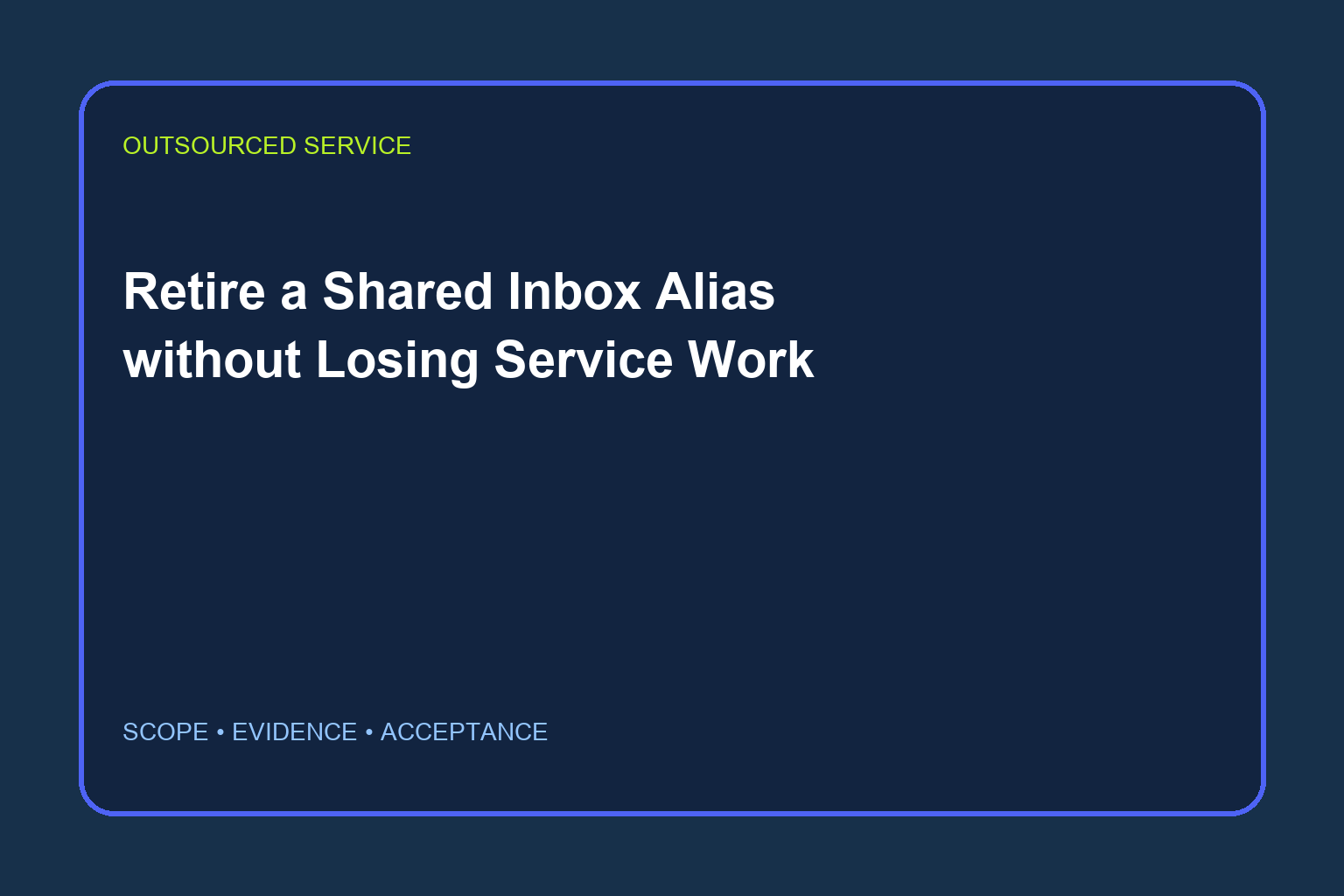 Retire a Shared Inbox Alias without Losing Service Work