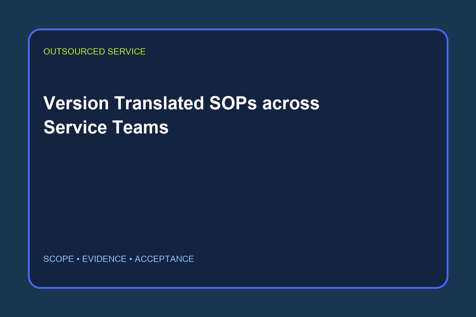 Version Translated SOPs across Service Teams