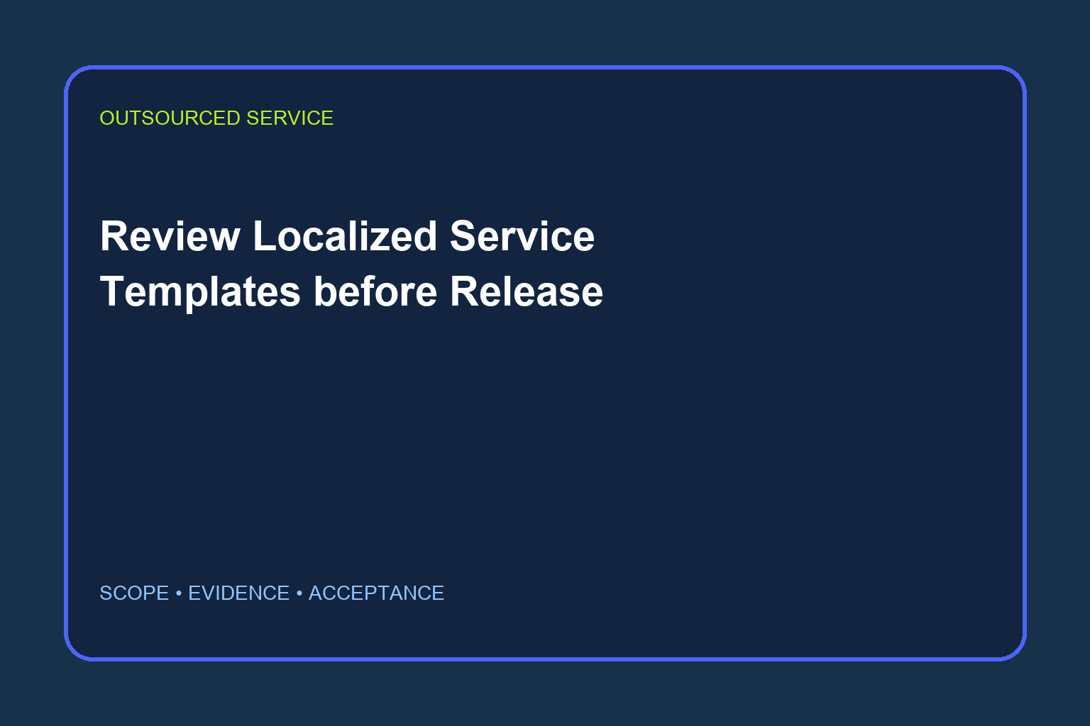 Review Localized Service Templates before Release